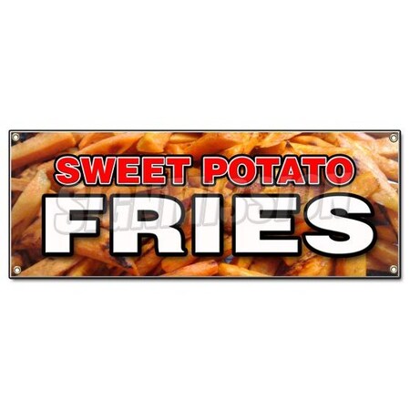 Signmission SWEET POTATO FRIES BANNER SIGN fresh hot crispy delicious french frys chips B-Sweet Potato Fries